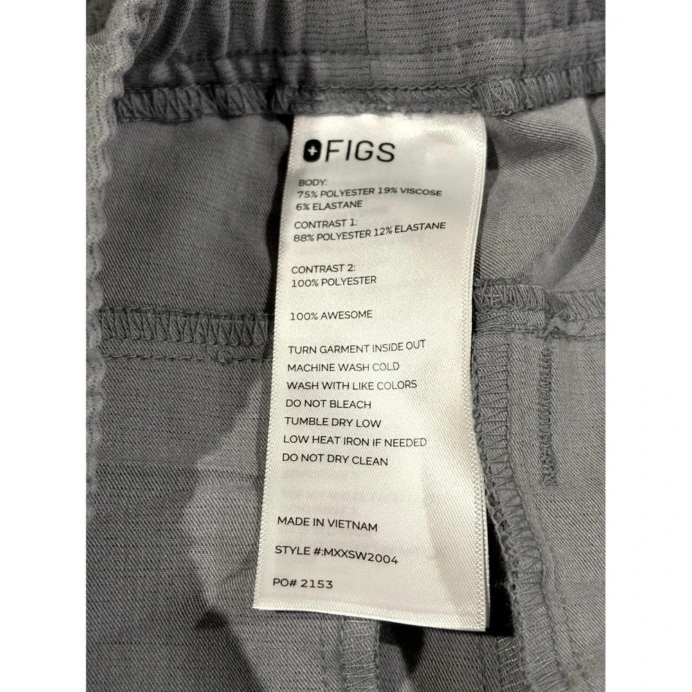FIGS‎ Technical Collection Jogger Scrub Pants Mens XS Gray Stretch Drawstring